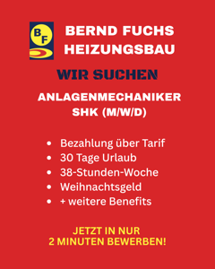 Wir suchen Anlagenmechaniker